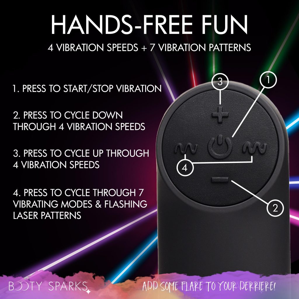 28x Laser Fuck Me Silicone Anal Plug With Remote Control - Medium