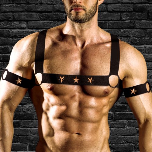 Rave Harness Elastic Chest Harness With Arm Bands - Sm