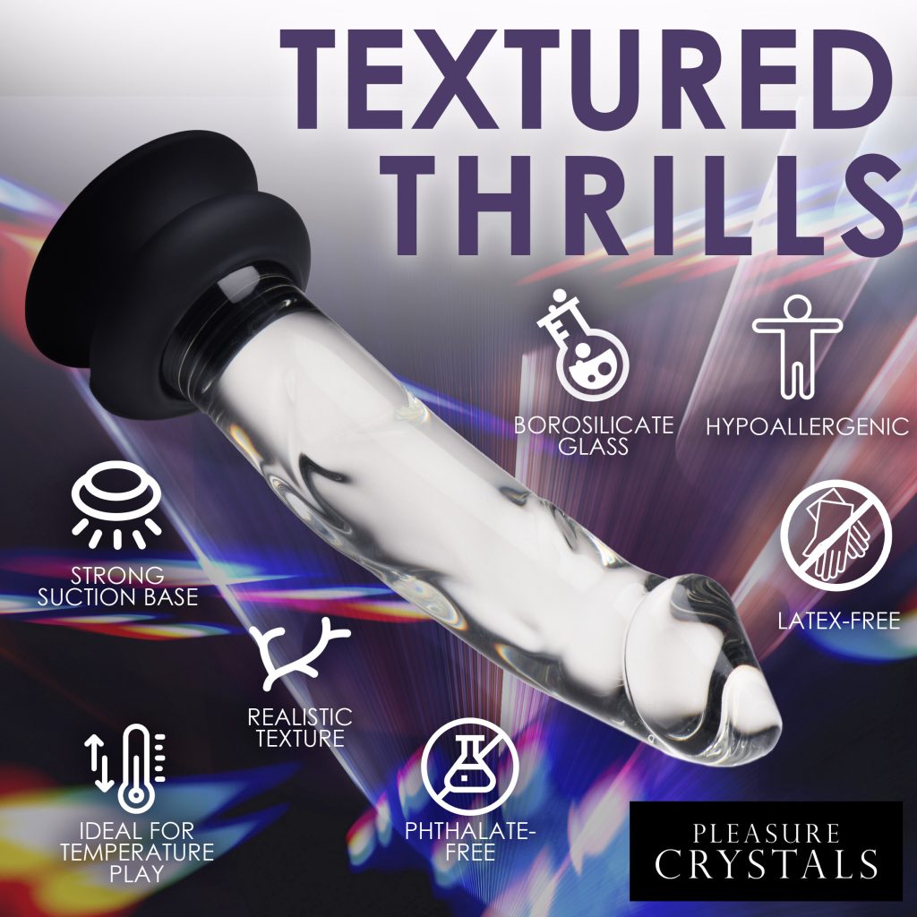 Glass Dildo With Silicone Base - 7.6 Inch