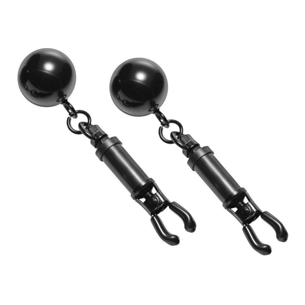 Black Bomber Nipple Clamps With Ball Weights