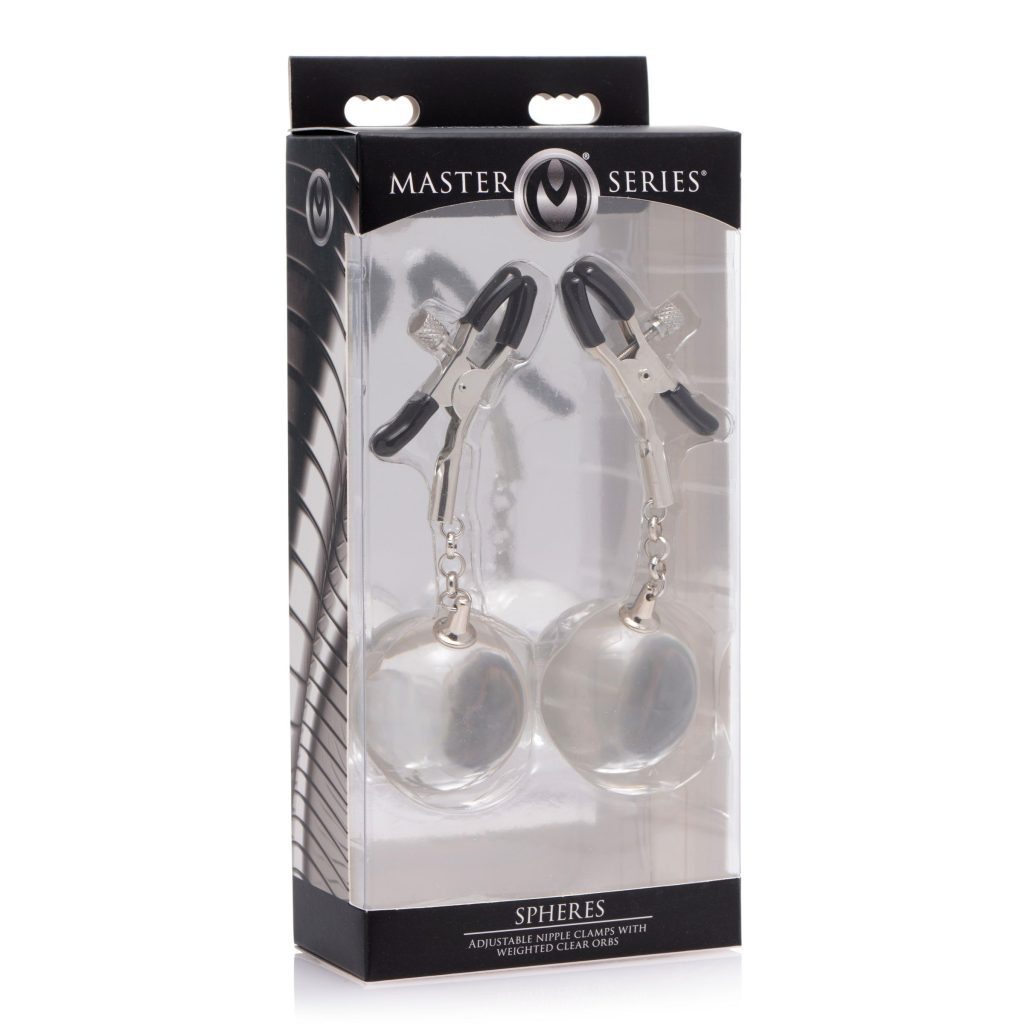 Spheres Adjustable Nipple Clamps With Weighted Clear Orbs