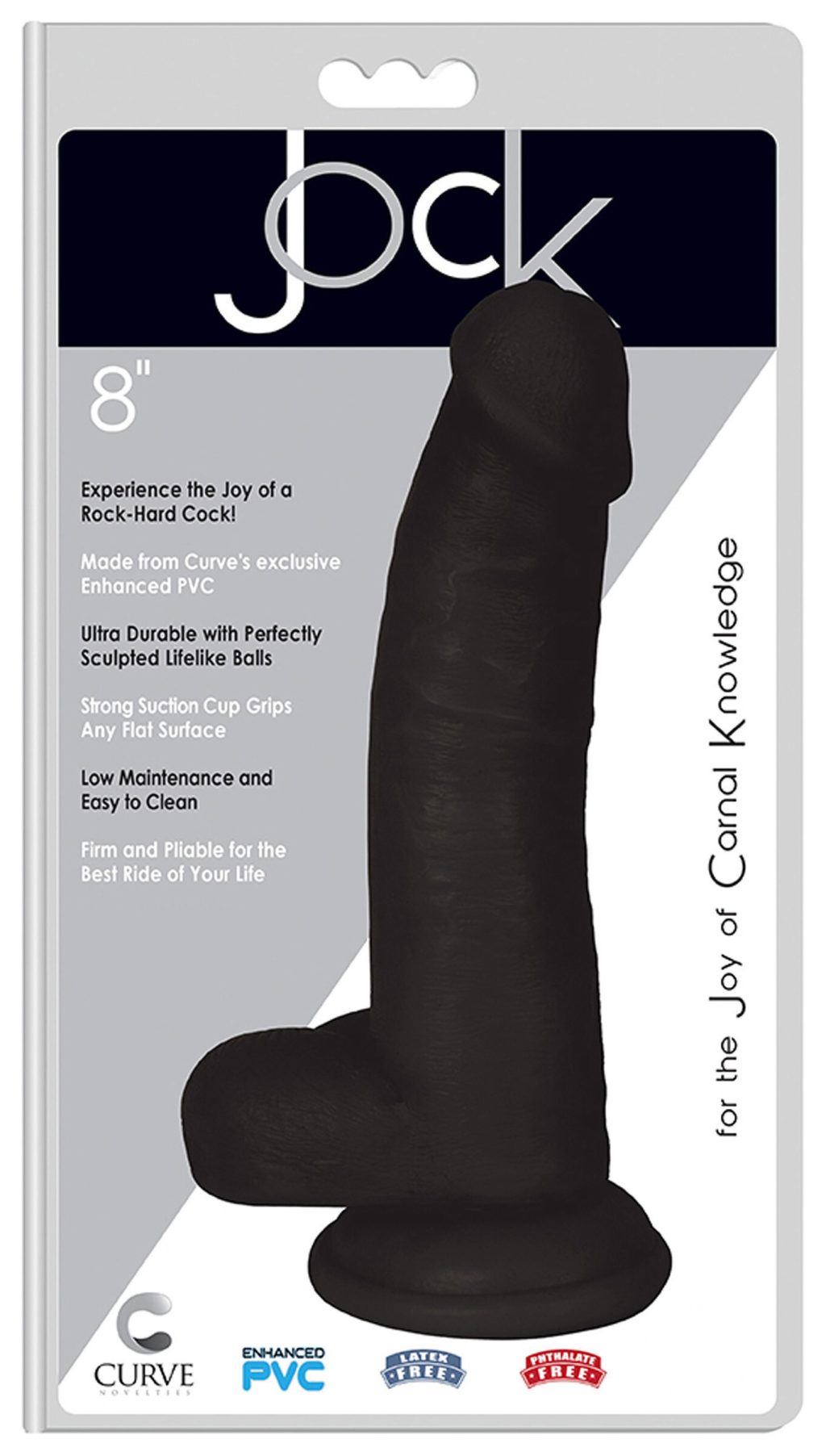 Jock 8 Inch Dong With Balls Black