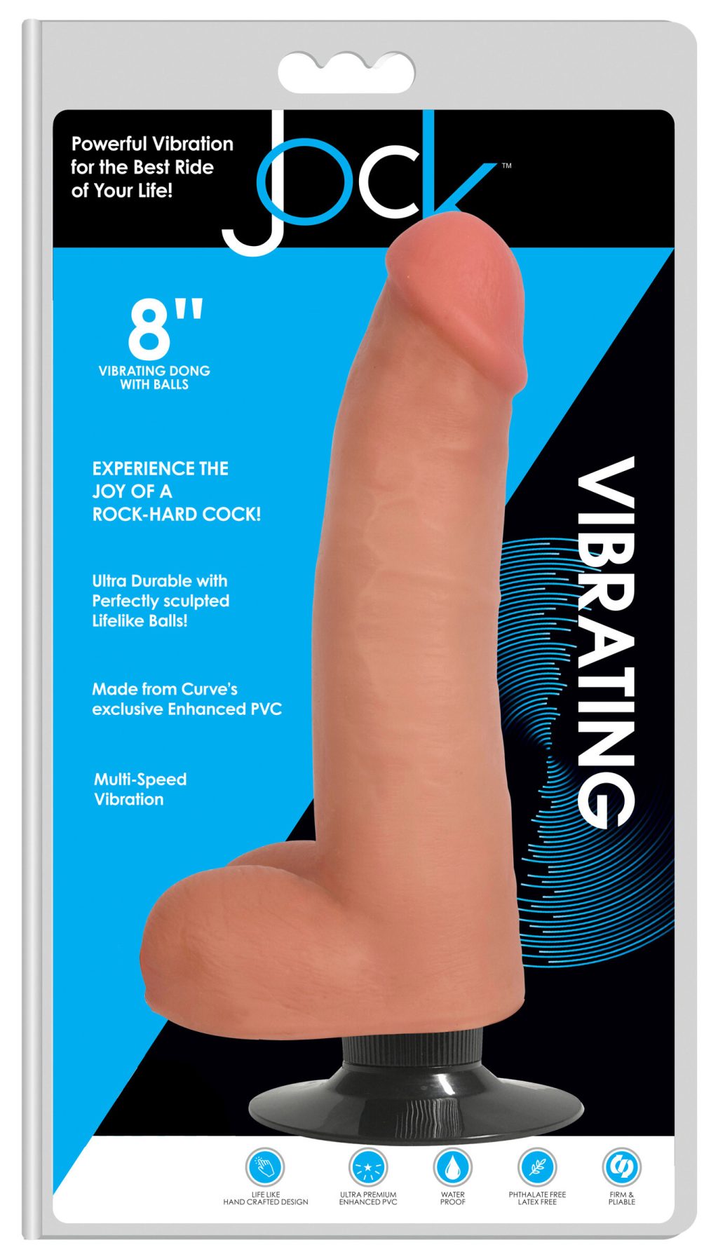 Jock 8 Inch Vibrating Dong With Balls