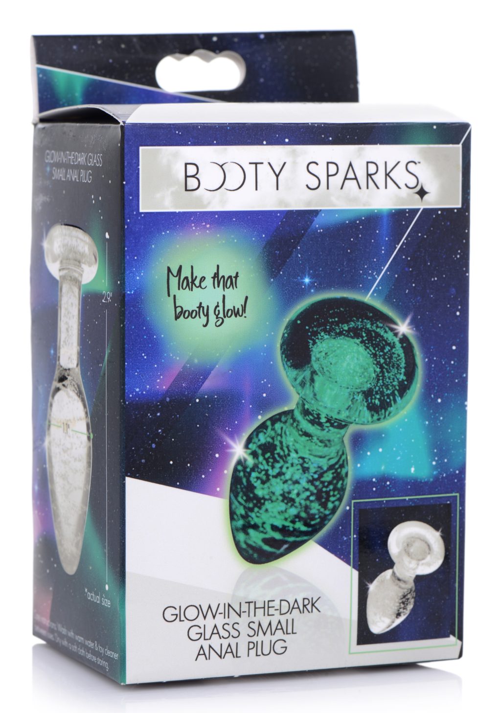 Glow-in-the-dark Glass Anal Plug - Small