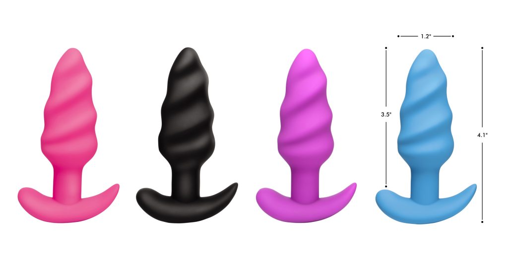 Remote Control 21x Vibrating Silicone Swirl Butt Plug - Pink