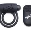 Remote Control 28x Vibrating Cock Ring And Bullet - Black