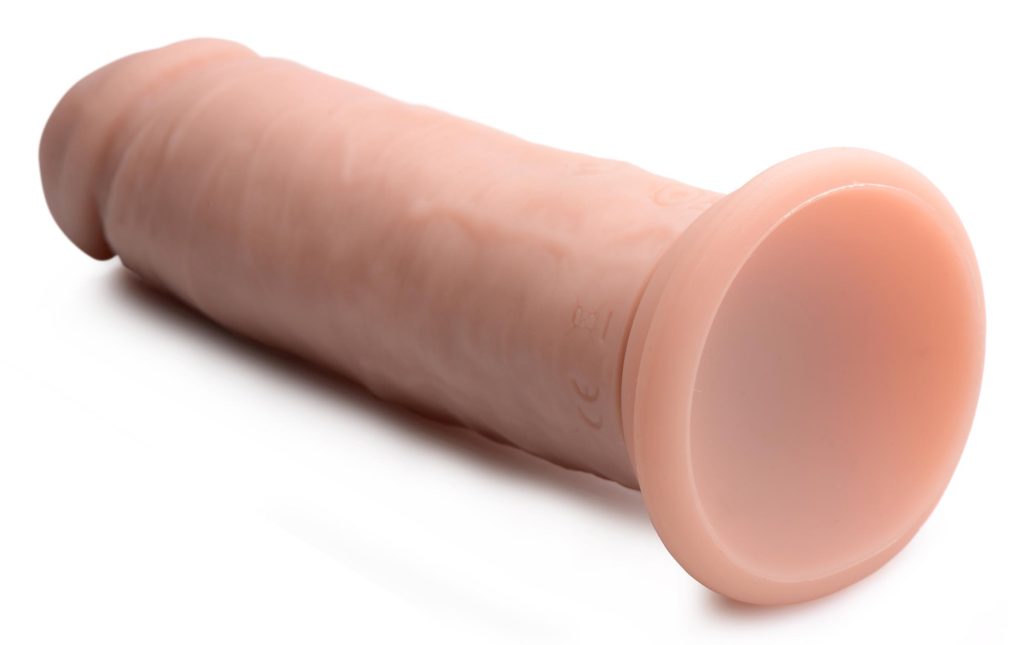 Power Player 28x Vibrating Silicone Dildo With Remote - Light