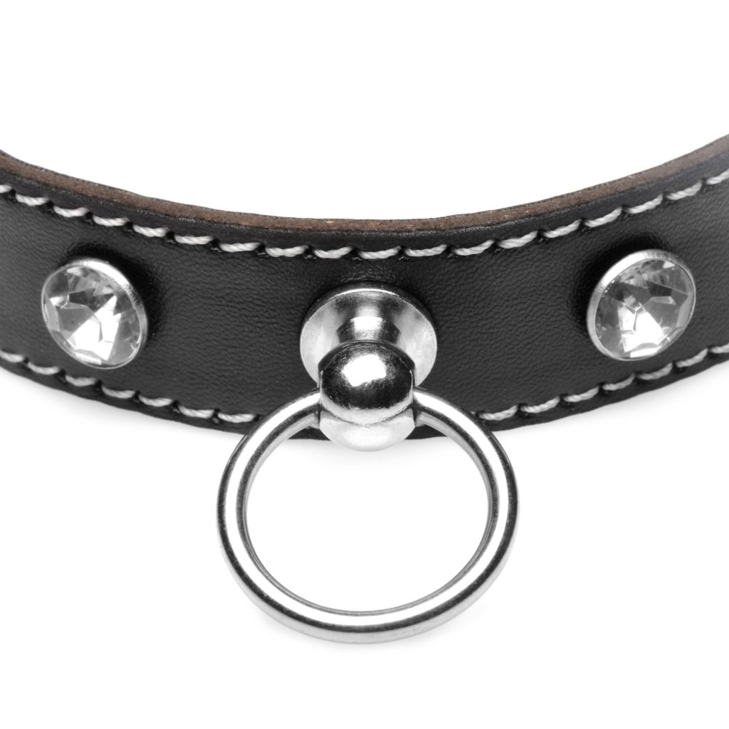 Rhinestone Choker With O-ring - Clear