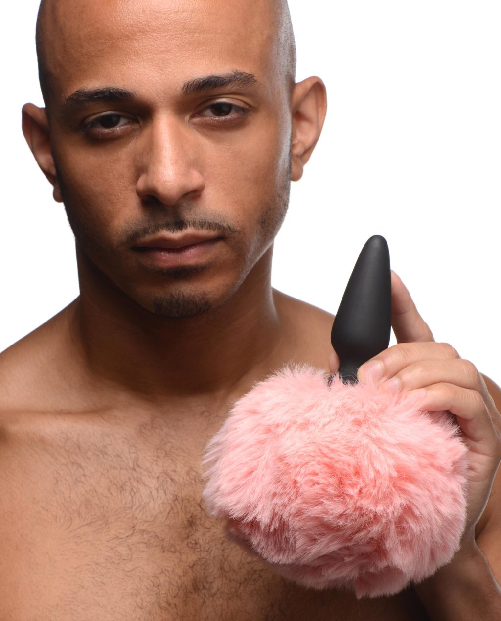 Small Anal Plug With Interchangeable Bunny Tail - Pink