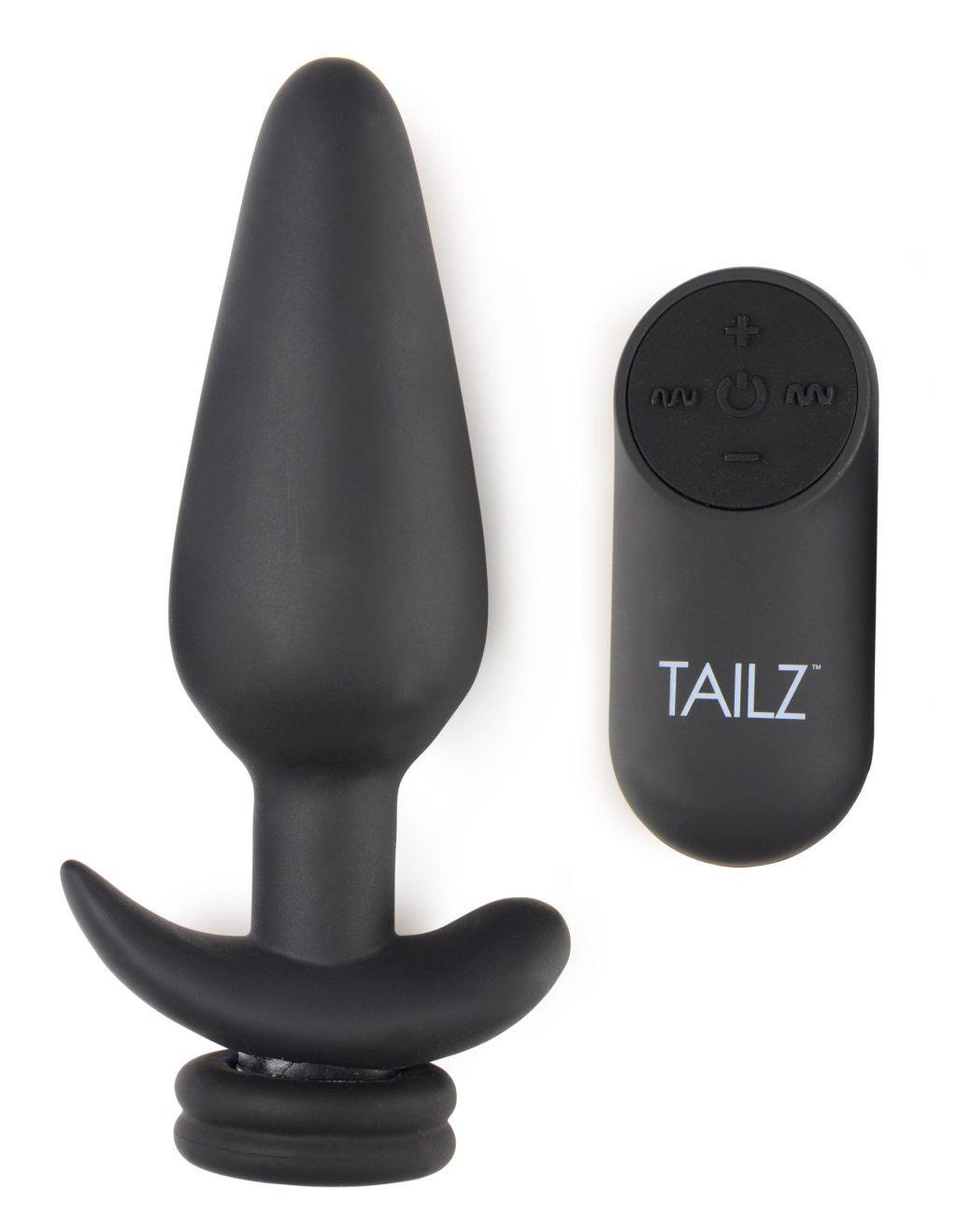 Large Vibrating Anal Plug With Interchangeable Fox Tail - Rainbow