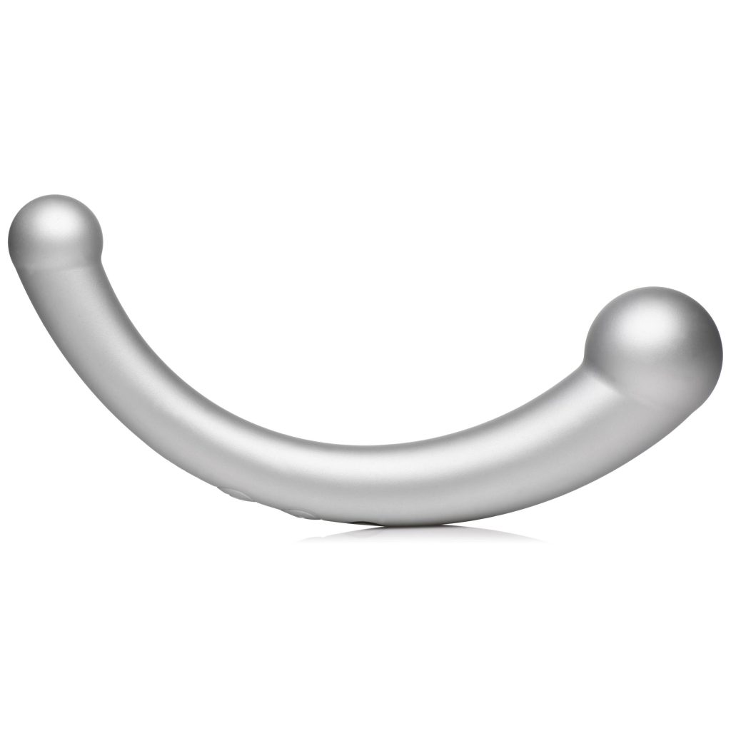10x Vibra-crescent Vibrating Silicone Dual-ended Dildo - Silver