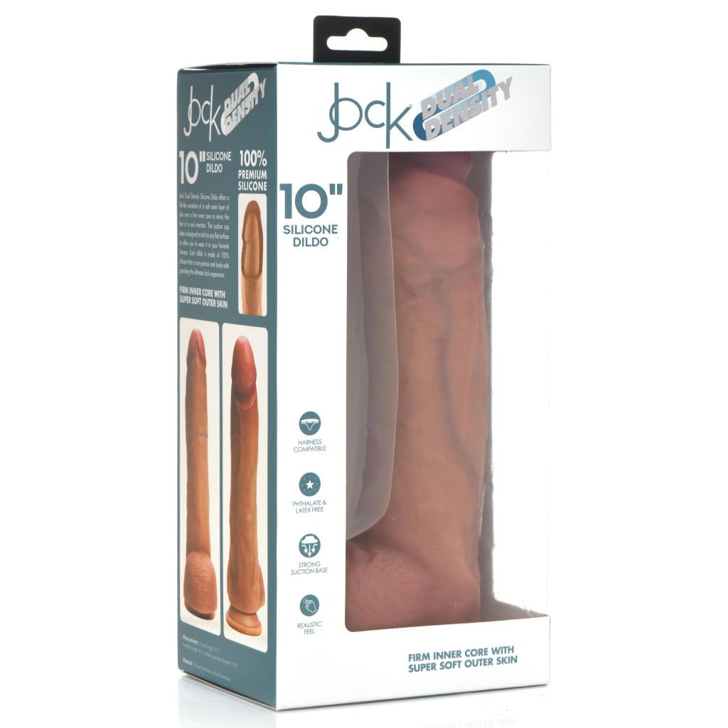 Ultra Realistic Dual Density Silicone Dildo With Balls - 10 Inch