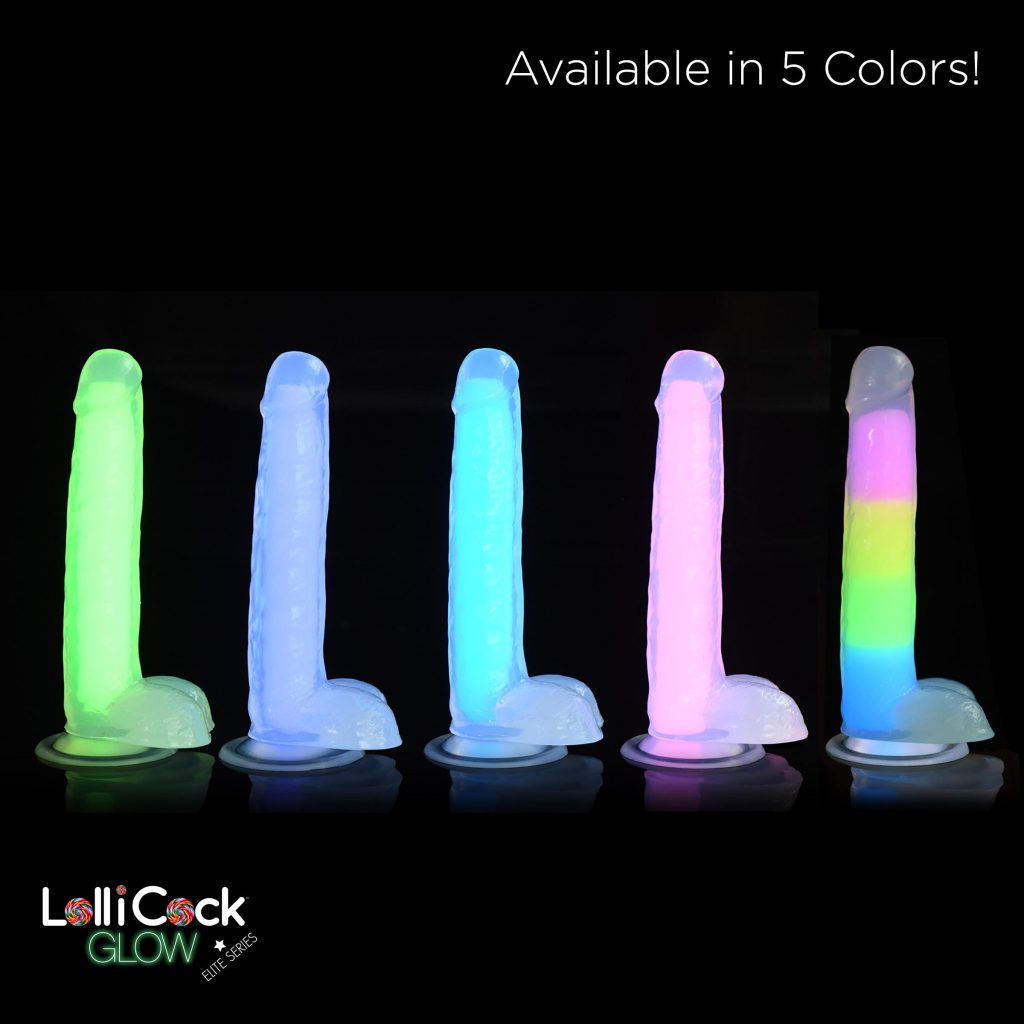 7 Inch Glow-in-the-dark Silicone Dildo With Balls - Purple